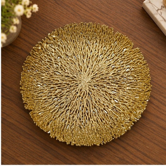 Coral Inspired Decorative Metal Tray