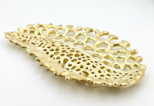 Fossil Inspired Decorative Metal Tray