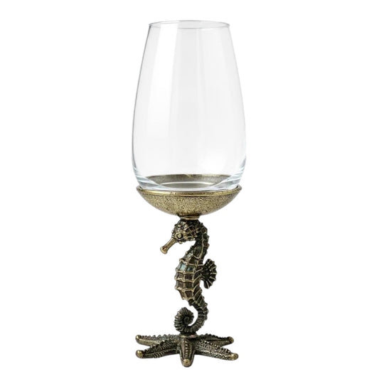 Handcrafted Seahorse Wine Glasses - Set of 1 or 2