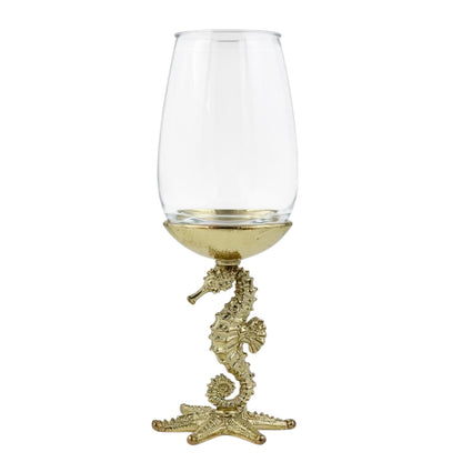 Handcrafted Seahorse Wine Glasses - Set of 1 or 2