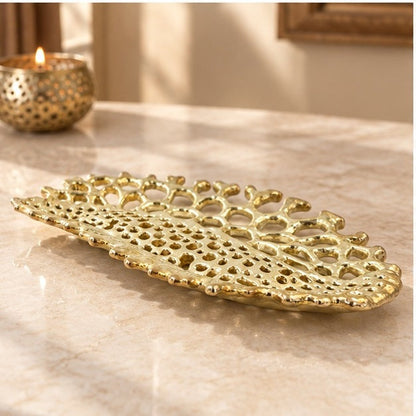 Fossil Inspired Decorative Metal Tray