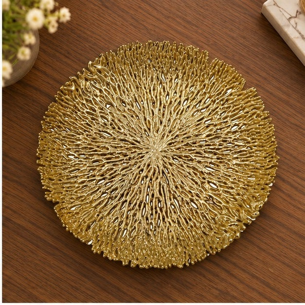 Coral Inspired Decorative Metal Tray