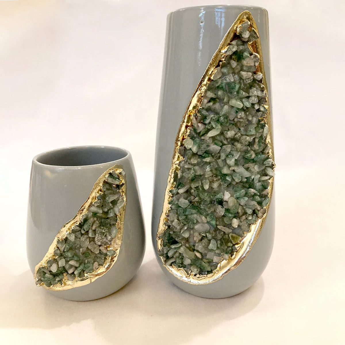 Handcrafted Gray Ceramic Vases