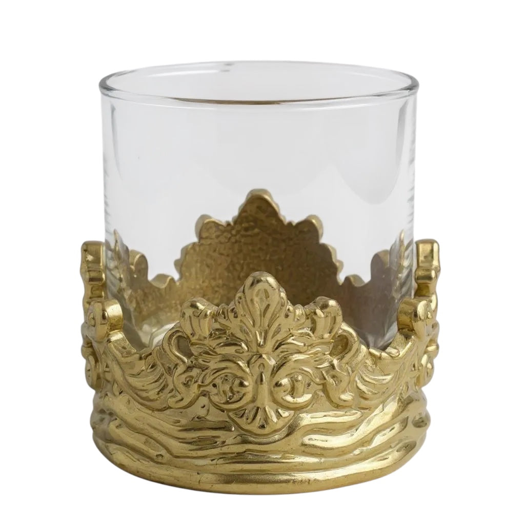 Handcrafted Baroque Crown Whiskey Glasses