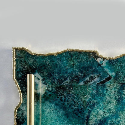 Large Composite Green Agate Serving Tray