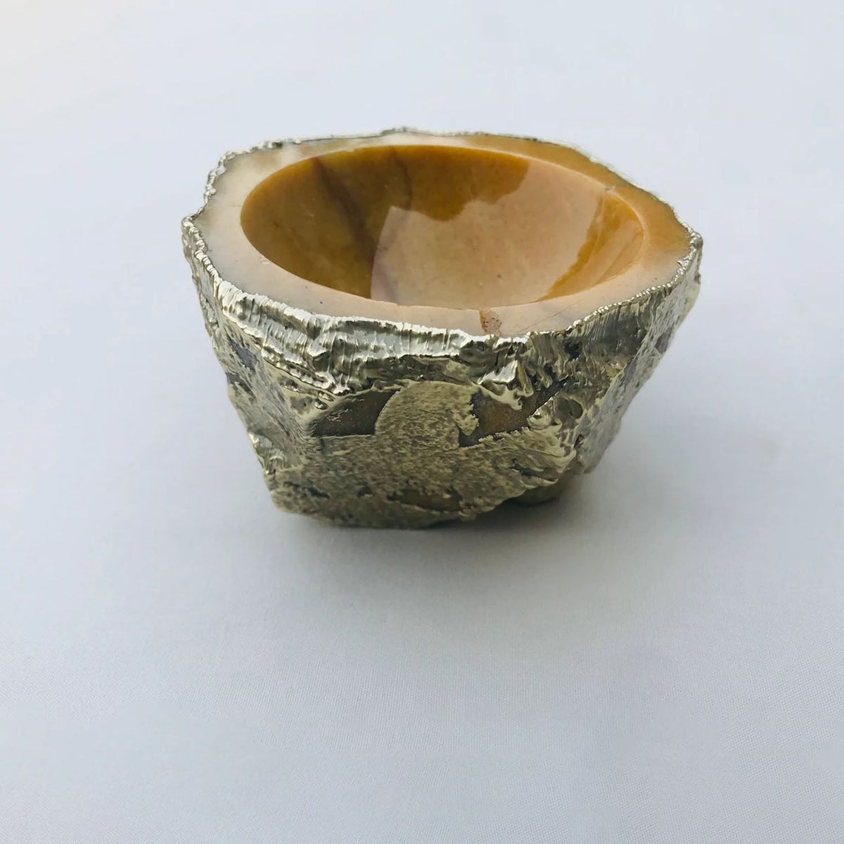 Handcrafted Mustard Yellow Agate Geode Nut/Trinket/Jewelry Bowl