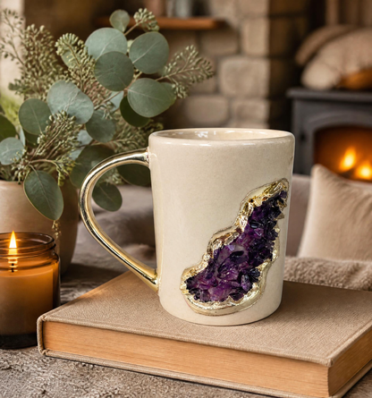 Wave - Handcrafted Set of 2 Cream Ceramic Mugs