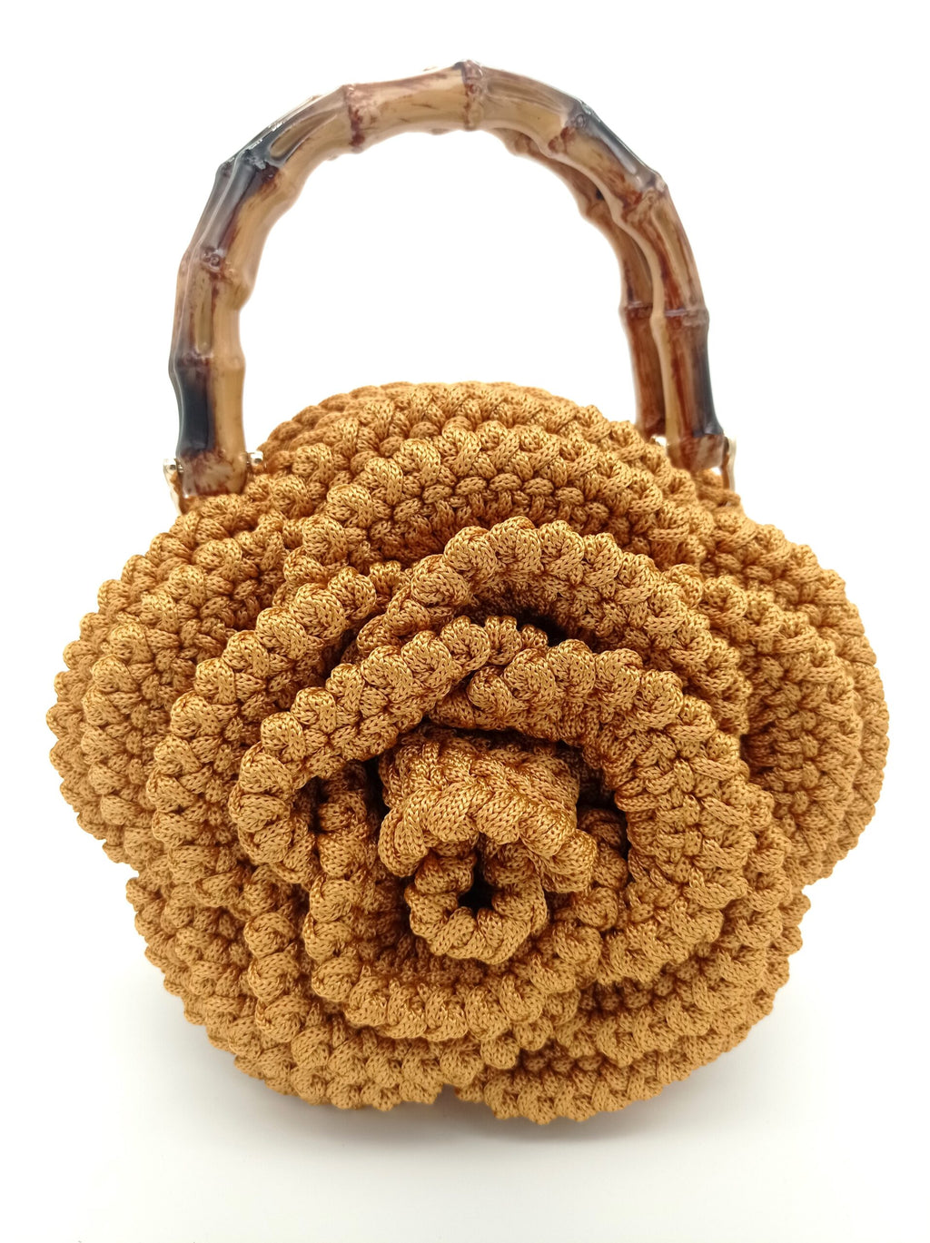 Elegant handmade handbag in the shape of the flower