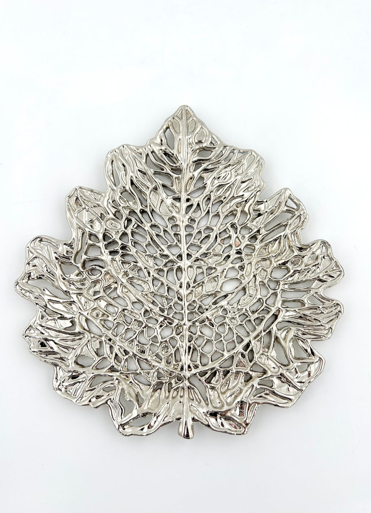 Skeletal Leaf Decorative Metal Tray