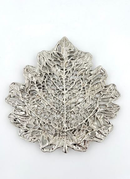 Skeletal Leaf Decorative Metal Tray