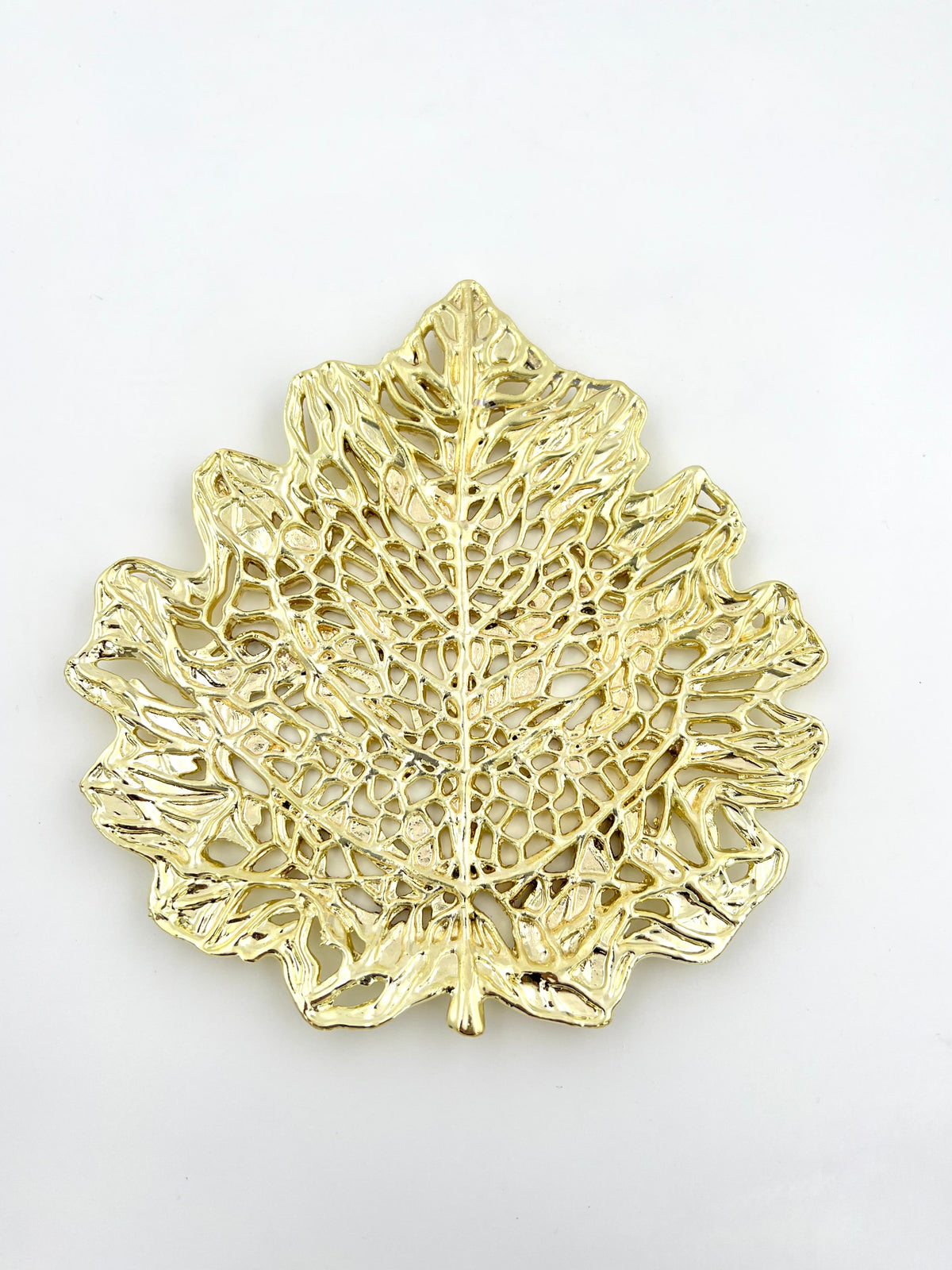 Skeletal Leaf Decorative Metal Tray