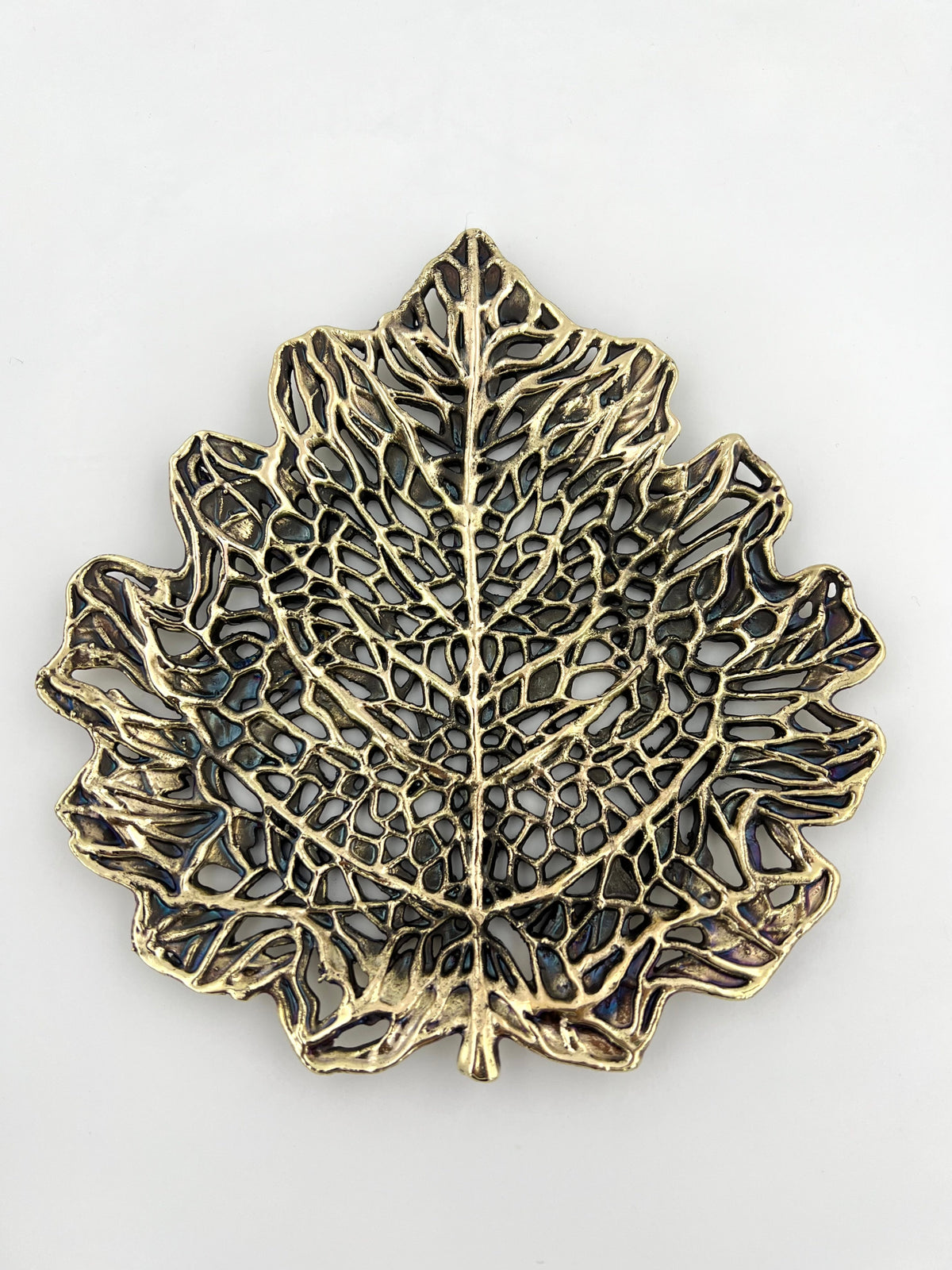 Skeletal Leaf Decorative Metal Tray