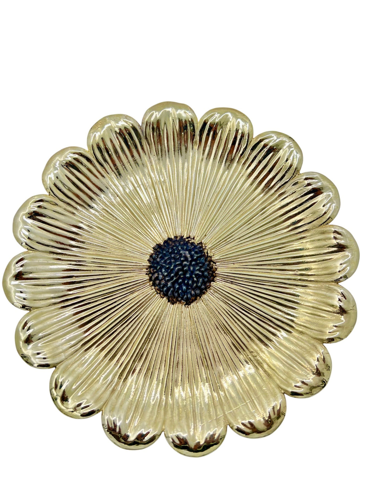 Dark Center Sunflower Decorative Metal Tray