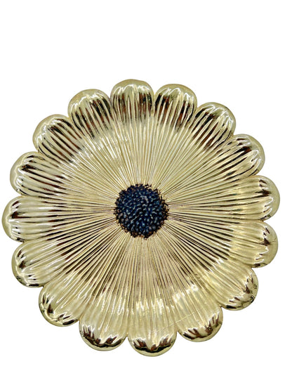 Dark Center Sunflower Decorative Metal Tray