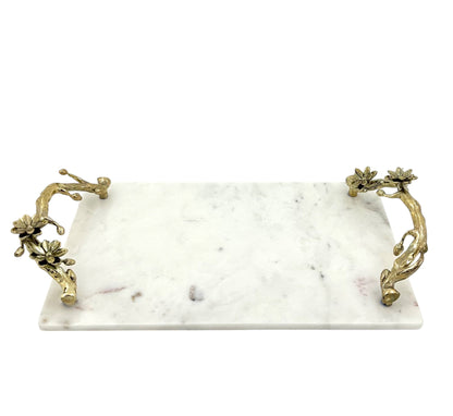 White Marble Natural Serving Tray