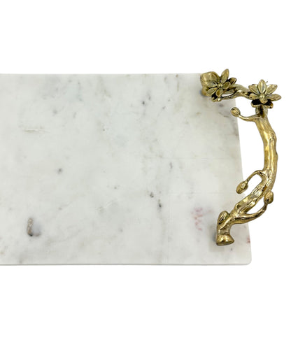 White Marble Natural Serving Tray