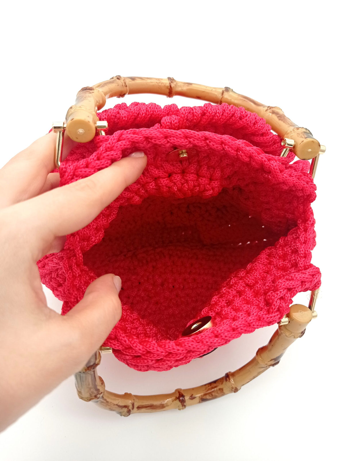 Elegant handmade handbag in the shape of the flower