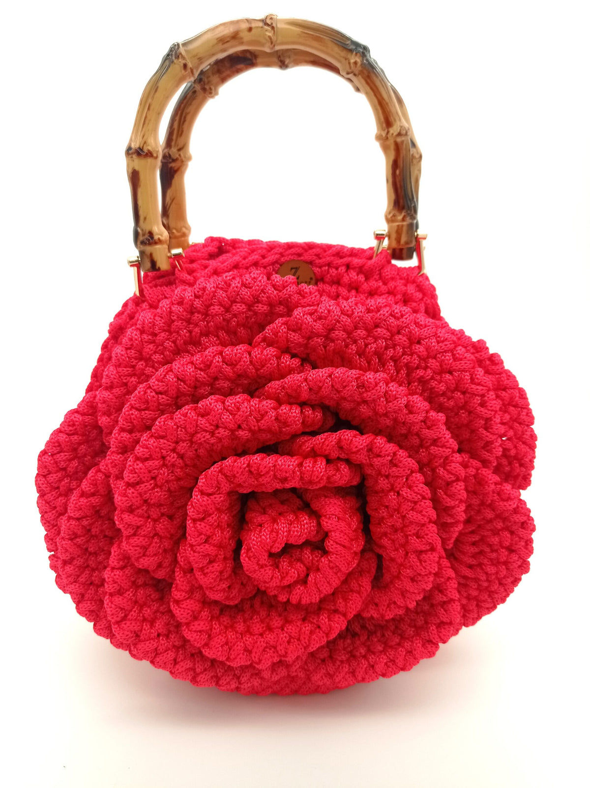 Elegant handmade handbag in the shape of the flower