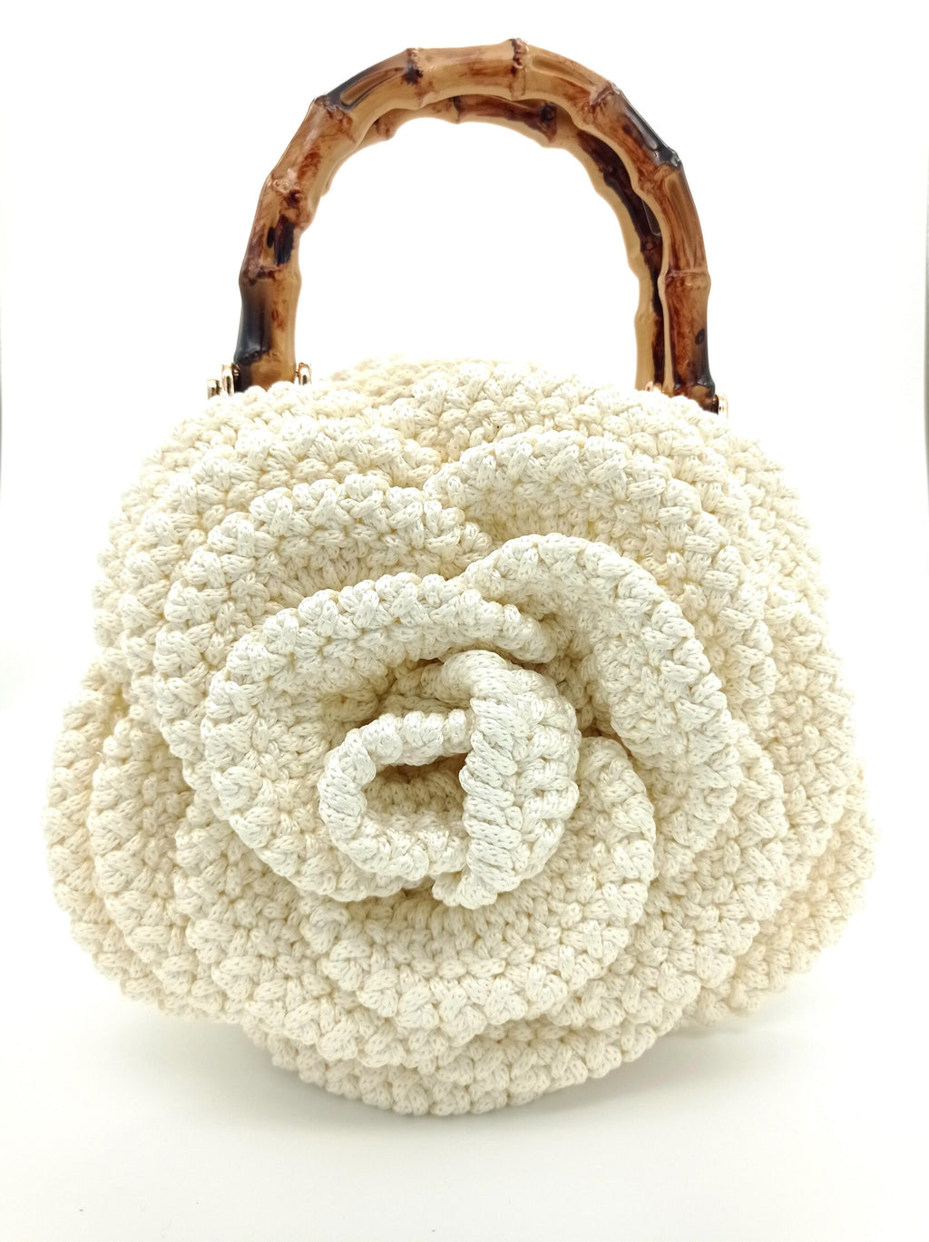 Elegant handmade handbag in the shape of the flower