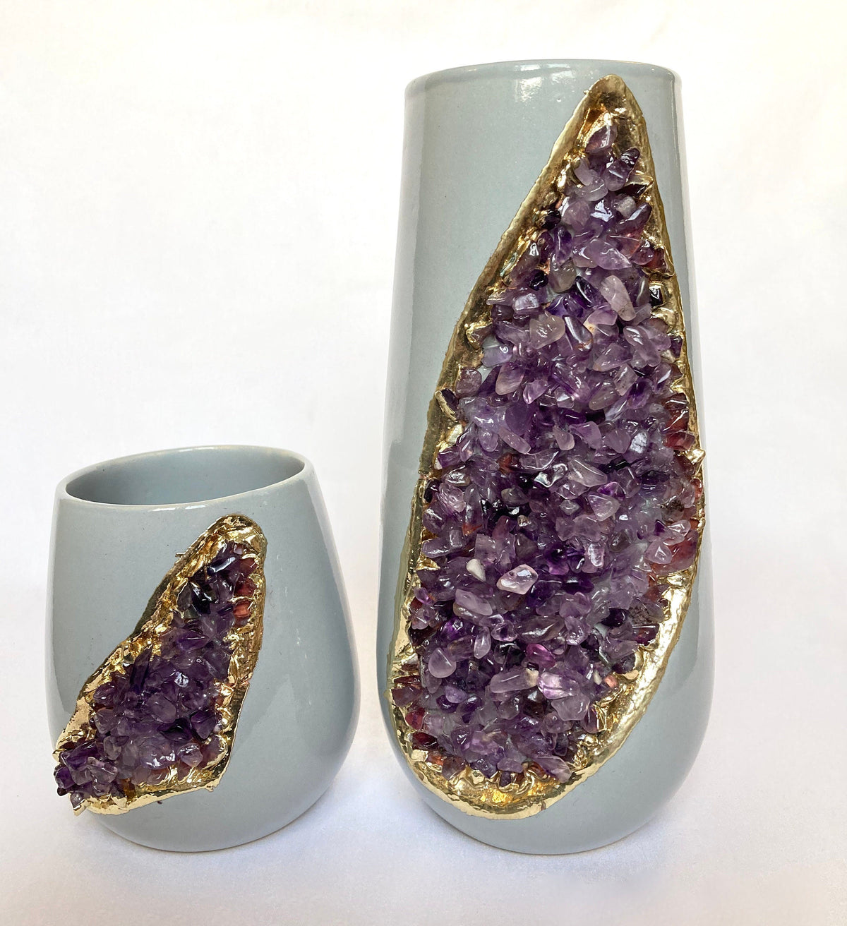 Handcrafted Gray Ceramic Vases