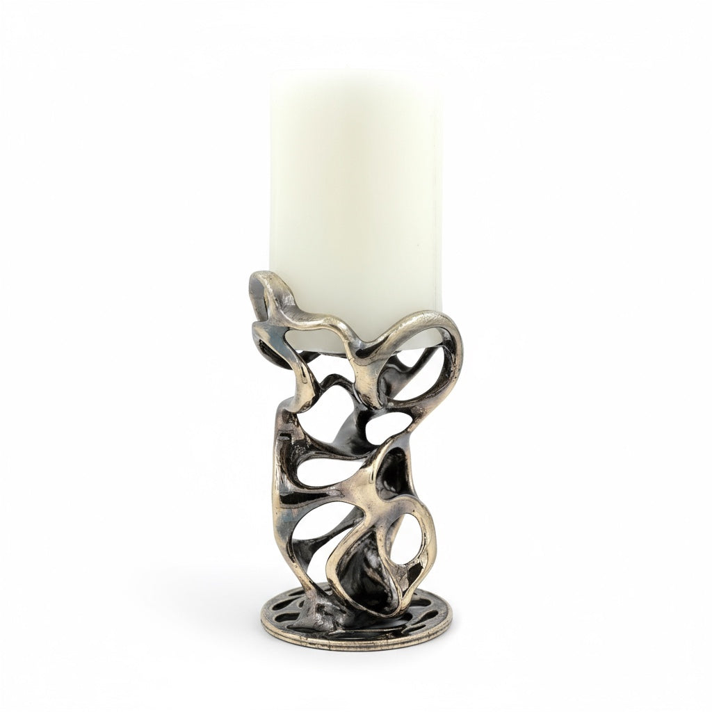 Swirl Sculptural Pillar Candle Holder