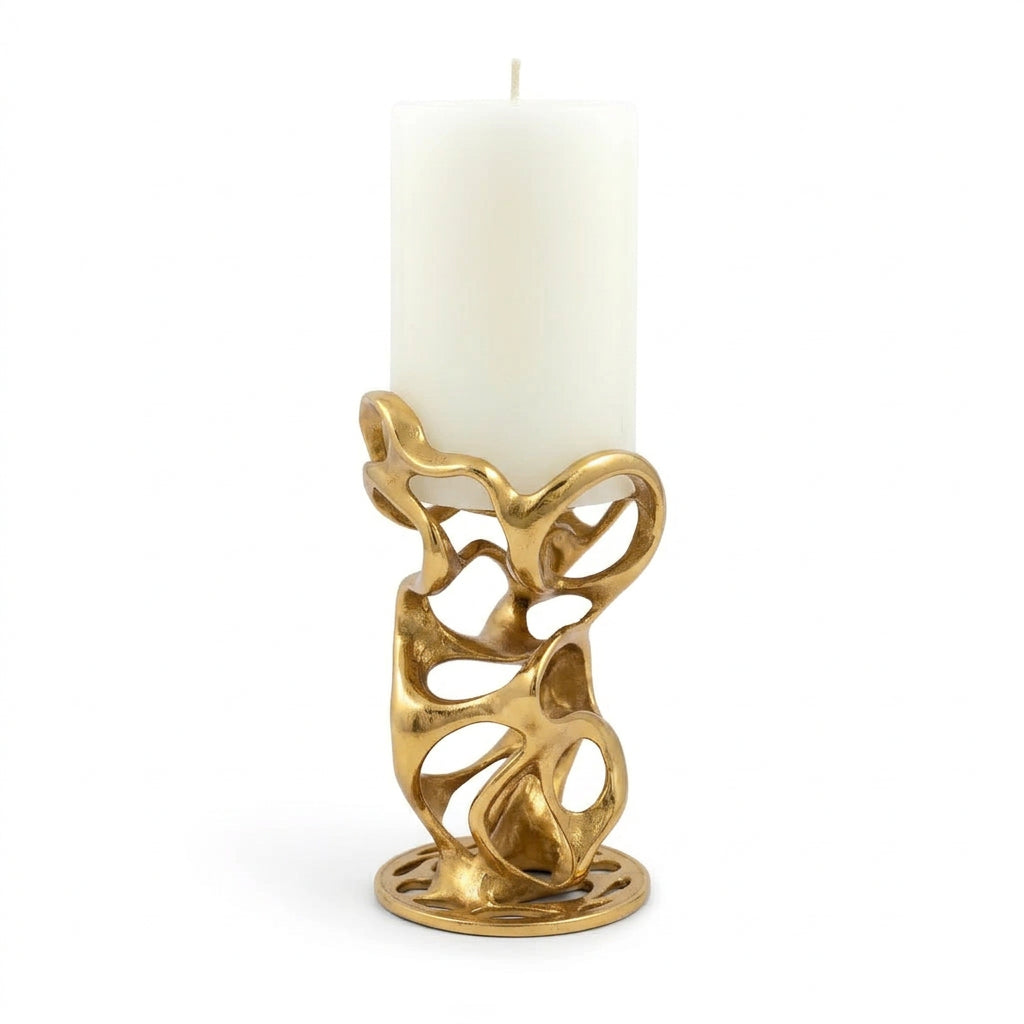 Swirl Sculptural Pillar Candle Holder